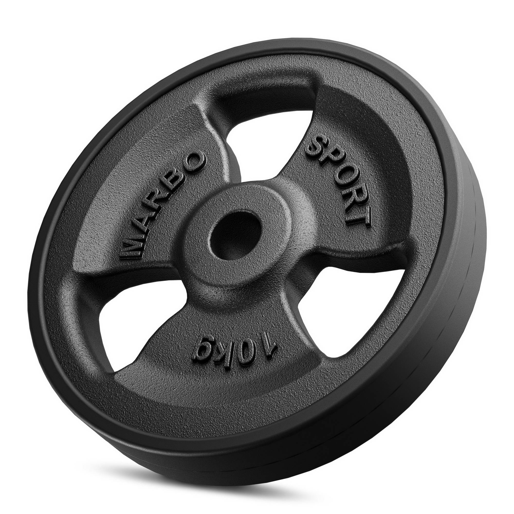 Fitnesz gumírozott lemez-készlet Tri-Grip + rúd-készlet / 113 kg - Marbo Sport