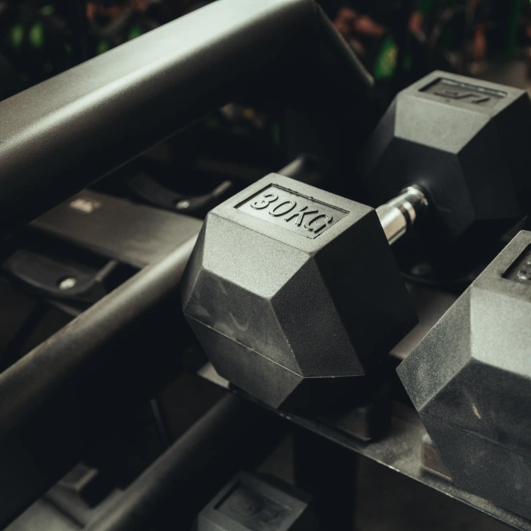 Gumiborítású HEX öntöttvas kézisúlyzó 30 kg - UpForm