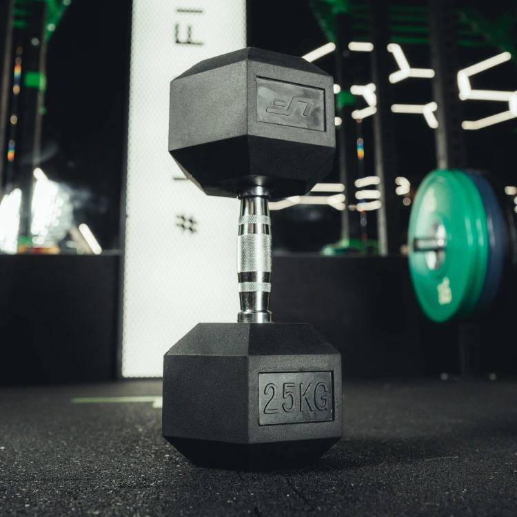 Gumiborítású HEX öntöttvas kézisúlyzó 25 kg - UpForm