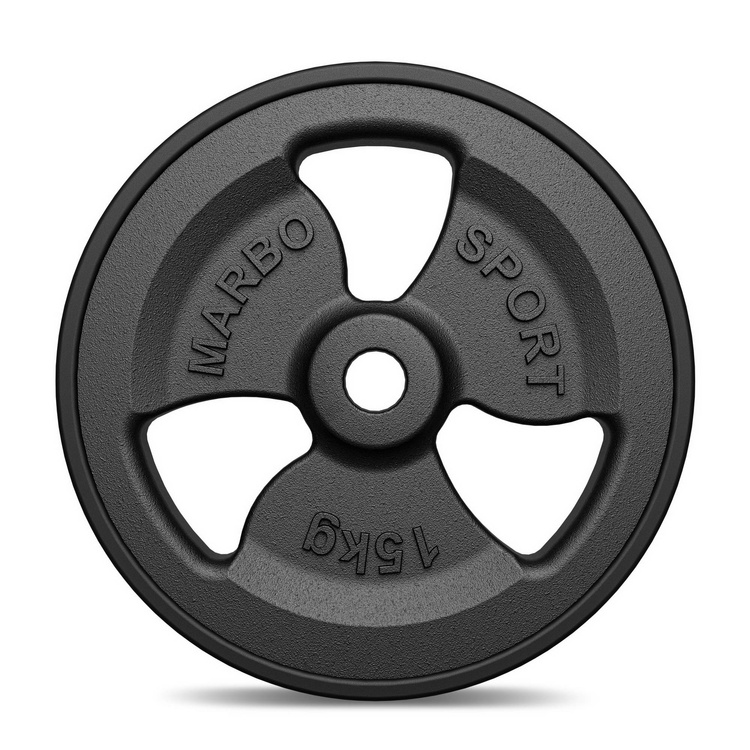 Öntöttvas súlyzótárcsa gumivédővel 15 kg ø31 mm Tri-Grip - Marbo Sport