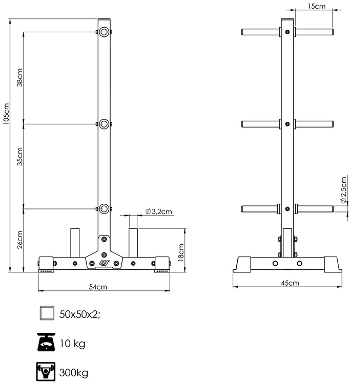 Állvány súlytárcsákra MS-S103 2.0 - Marbo Sport