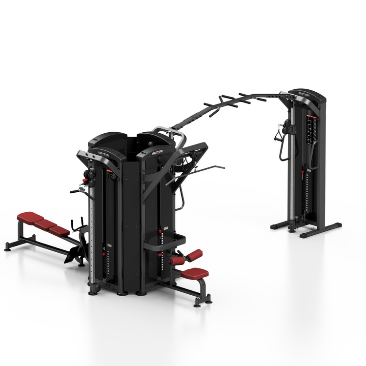 6 állomásos torony (evezőgép / lat csiga / tricepsz/2 x állítható magasságú kábelcsiga + mászókák) MP-T002 - Marbo Sport