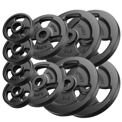 Tri-Grip Öntöttvas Súlyzótárcsa ø31 mm furat | Szett 29 kg / 4 x 5 kg + 2 x 2,5 kg + 4 x 1 kg - Marbo Sport