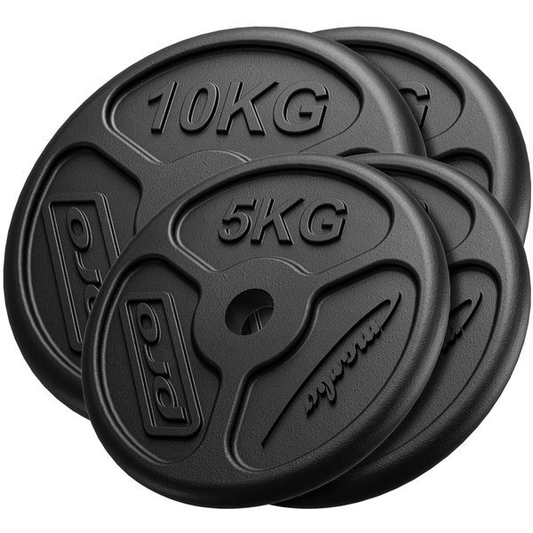 SLIM, Öntöttvas Súlyzótárcsa ø31 mm furat | Szett 30 kg / 2 x 10 kg + 2 x 5 kg - Marbo Sport