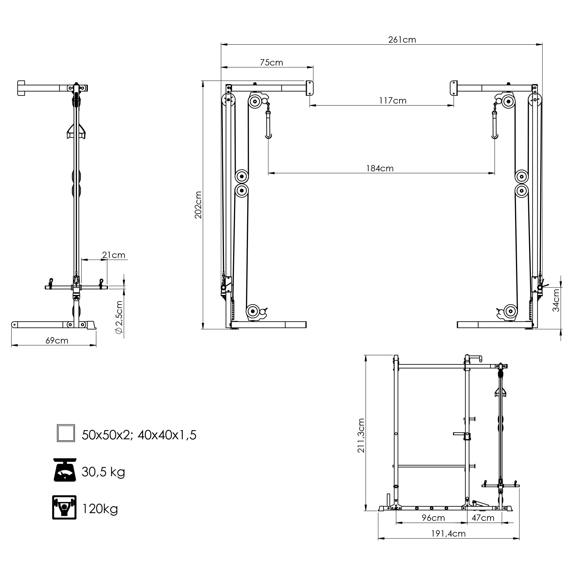 Kábelkereszt MS-W108 2.0 rack ketrechez – Marbo Sport