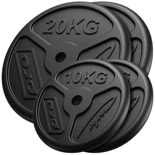 SLIM, Öntöttvas Súlyzótárcsa ø31 mm furat | Szett 60 kg / 2 x 20 kg + 2 x 10 kg - Marbo Sport