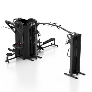 6 állomásos torony (evezőgép / lat csiga / tricepsz/2 x állítható magasságú kábelcsiga + mászókák) MP-T002 - Marbo Sport