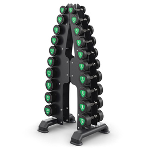 Poliuretán súlyzókészlet 1-10kg (1 kg-os lépésekben) 110 kg + súlyzótartó állvány UR-S005 - UpForm