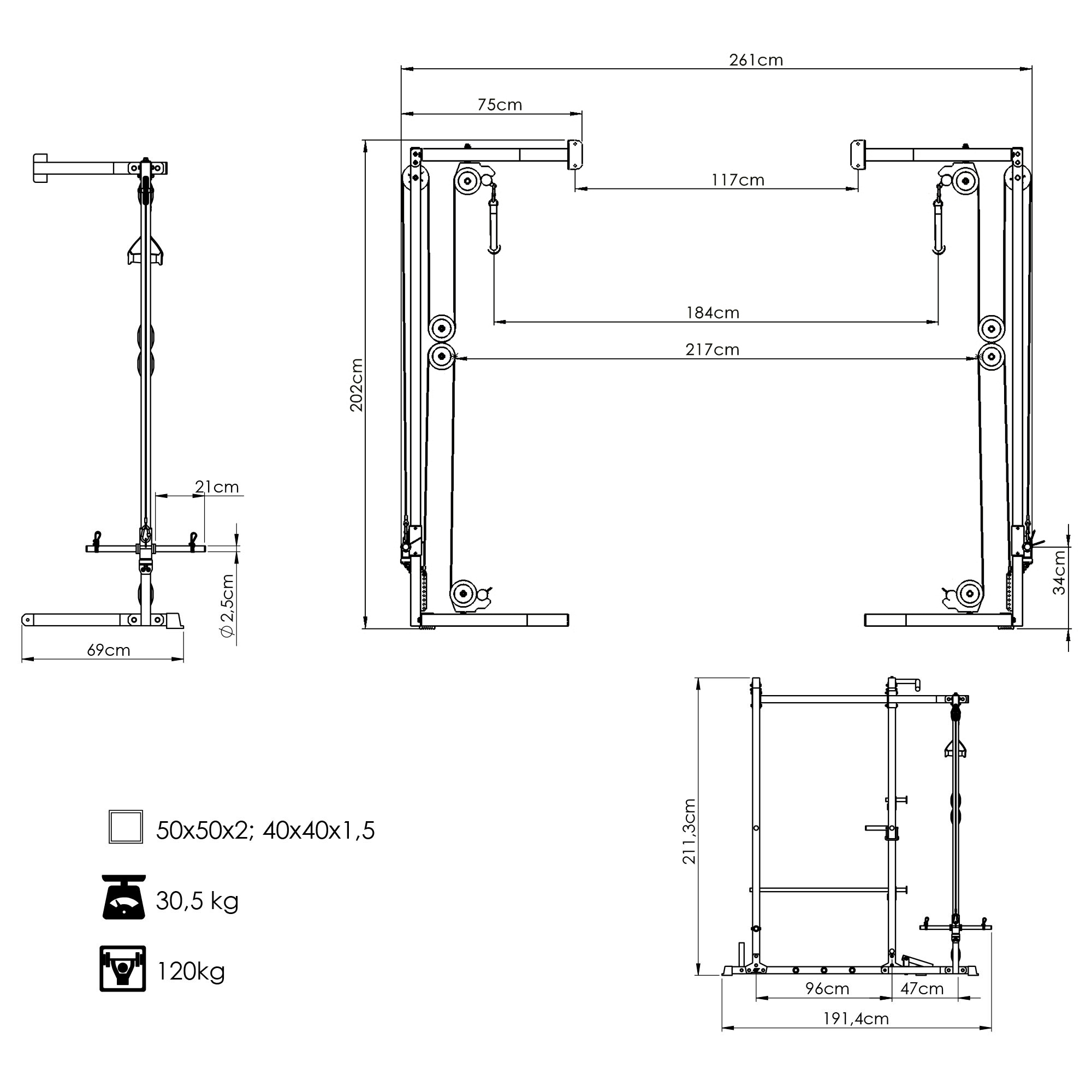 Kábelkereszt MS-W108 2.0 rack ketrechez – Marbo Sport