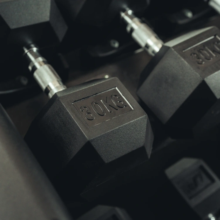 Gumiborítású HEX öntöttvas kézisúlyzó 30 kg - UpForm