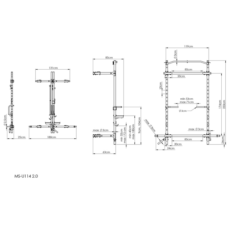Összecsukható edzőkeret MS-U114 2.0 - Marbo Sport