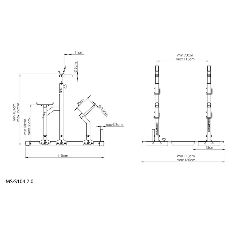 MS-S104 2.0 védelemmel kombinált állványok - Marbo Sport