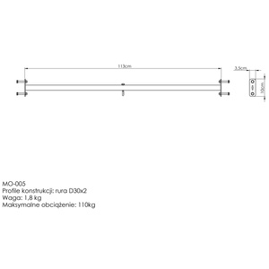 Egyenes rúd táskatartóval MO-005 - Marbo Sport