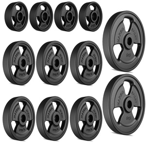 Tri-Grip gumírozott öntöttvas Súlyzótárcsa ø31 mm furat | Szett 29 kg / 2 x 5 kg + 6 x 2,5 kg + 4 x 1 kg - Marbo Sport