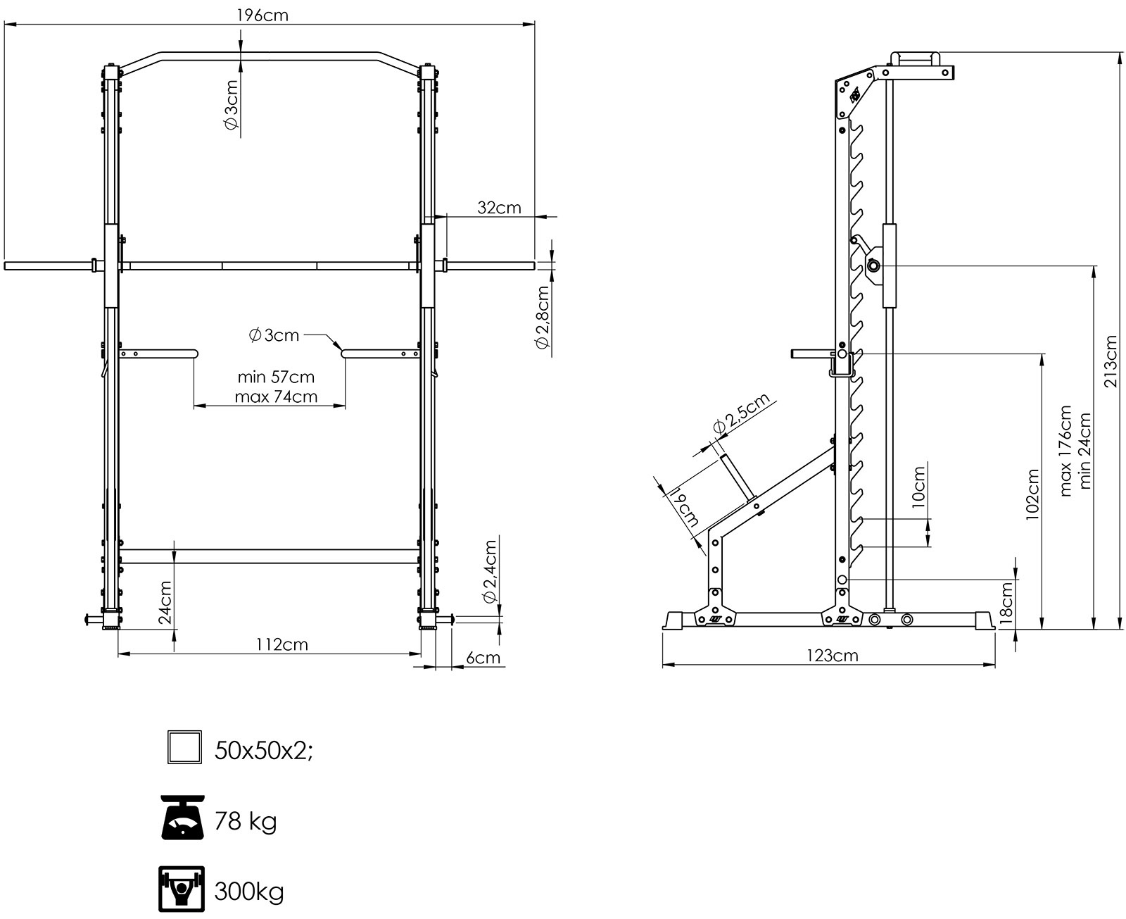 Smith-gép lineáris csapágyakkal MS-U117 2.0 - Marbo Sport