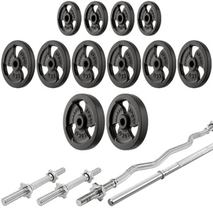 Szett MS34_2.0_83KG | kétoldalas pad + többszintű súlyzóállványok (2 db) + rúd és súlyzótányérok szett 83 kg - Marbo Sport