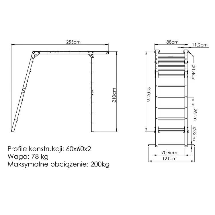 PREMIUM MO-016 külső tornalétra - Marbo Sport