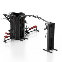 6 állomásos torony (evezőgép / lat csiga / tricepsz/2 x állítható magasságú kábelcsiga + mászókák) MP-T002 - Marbo Sport