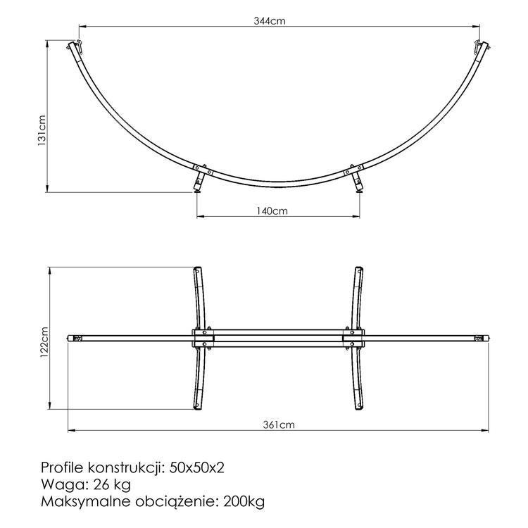 Nagy függőágy keret MO-011 - Marbo Sport