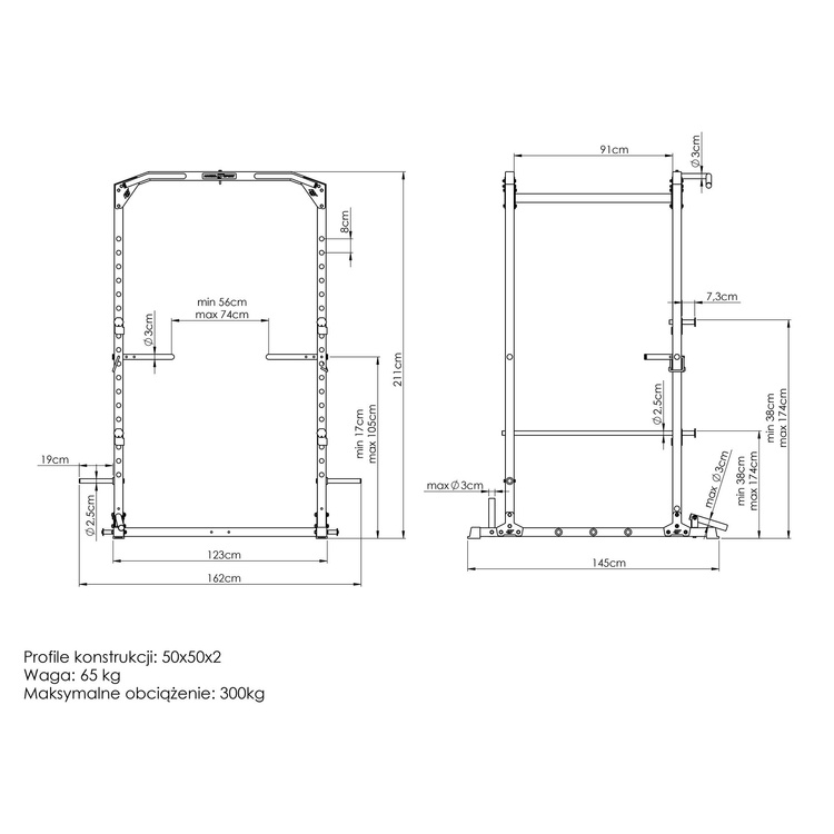 Multifunkcionális Power Rack MS-U112 2.0 edzőkeret - Marbo Sport